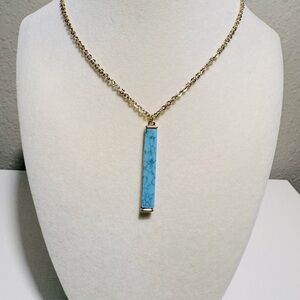 Joan Rivers Faux Turquoise Bar Necklace NWOT